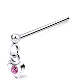 Heart in Stone Straight Nose Stud NSKA-829